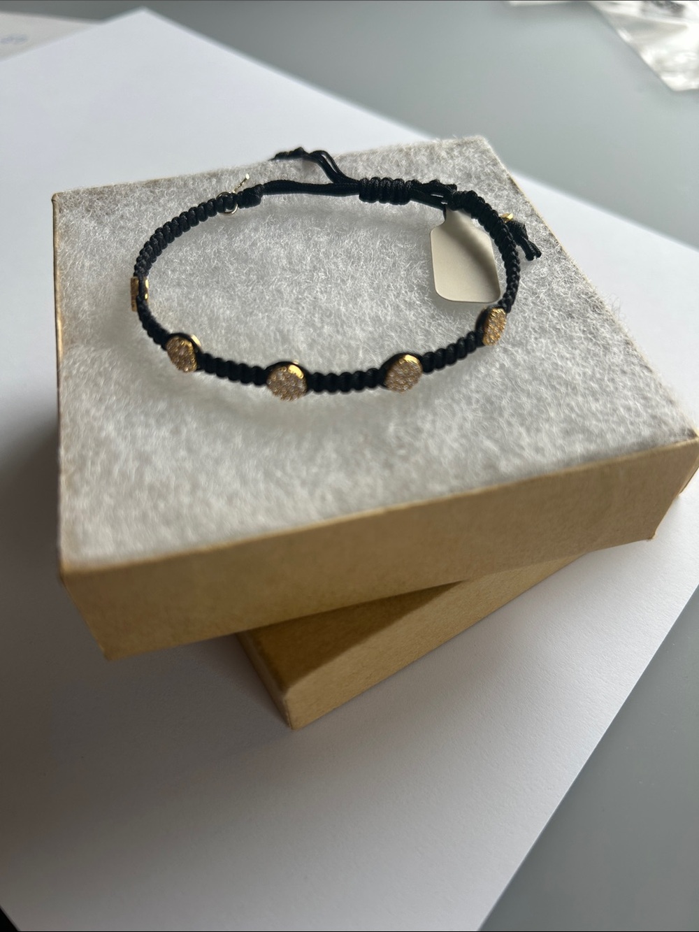 Gold Accent Black Macrame Bracelet - Women's Jewelry